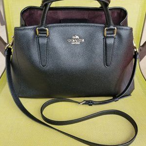 Coach Handbag, Black Handbag, Gold Hardware, Strap